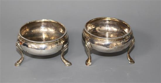 A pair of George III silver bun salts, by Peter & Ann Bateman, London, 1794,